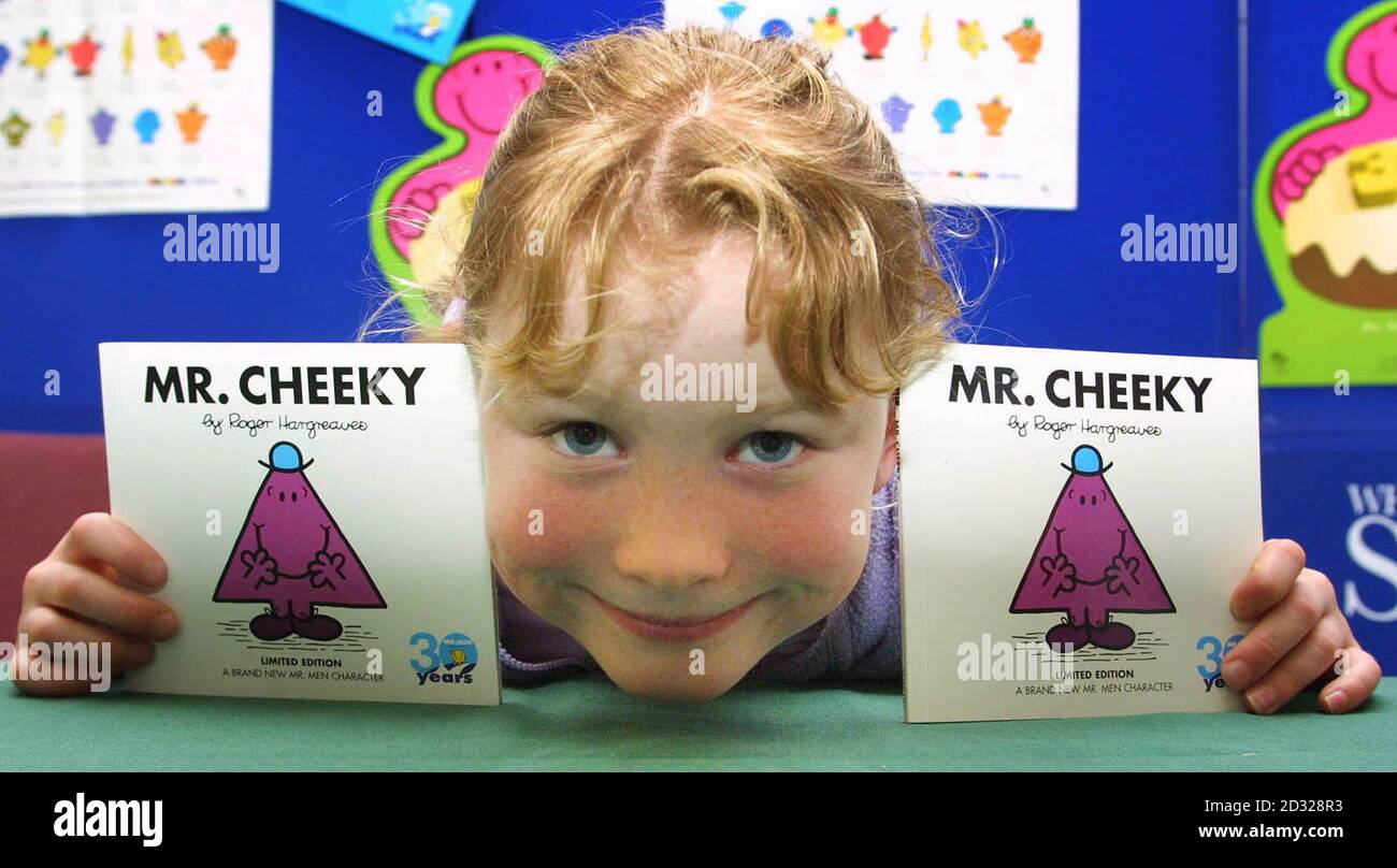 Gemma Almond, huit ans, a remporté le concours pour concevoir la dernière série Mistermen de Roger Hargreaves pour enfants - M. Cheeky, à W H Smith, Londres. * 29/10/01 les hommes toujours populaires créés par Roger Hargreaves ont 30 ans et sont toujours forts. Ils ont été divertissant des millions d'enfants et d'adultes depuis que l'ancien directeur de la publicité a écrit son premier personnage coloré en 1971. À ce jour, plus de 100 millions de livres ont été vendus et la concession de licences à elle seule vaut environ 130 millions. Banque D'Images Gemma Almond, huit ans, a remporté le concours pour concevoir la dernière série Mistermen de Roger Hargreaves pour enfants - M. Cheeky, à W H Smith, Londres. * 29/10/01 les hommes toujours populaires créés par Roger Hargreaves ont 30 ans et sont toujours forts. Ils ont été divertissant des millions d'enfants et d'adultes depuis que l'ancien directeur de la publicité a écrit son premier personnage coloré en 1971. À ce jour, plus de 100 millions de livres ont été vendus et la concession de licences à elle seule vaut environ 130 millions. Banque D'Images