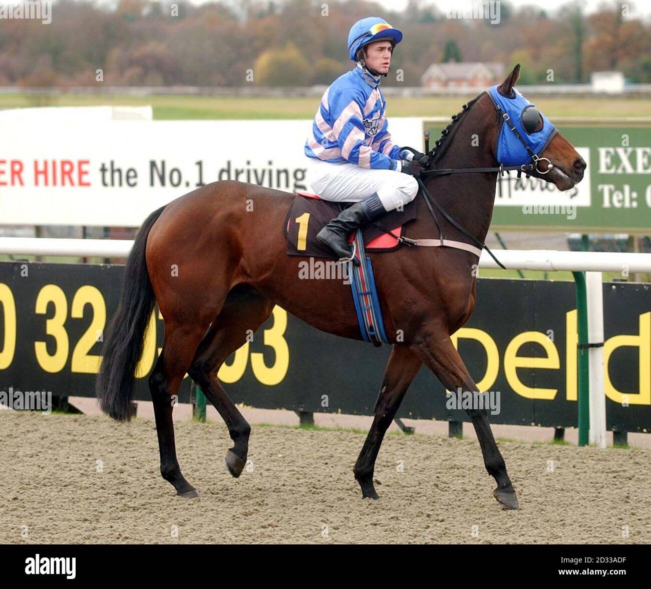 George Stubbs avec le jockey Jean Guillembert, au parc Lingfield. Banque D'Images