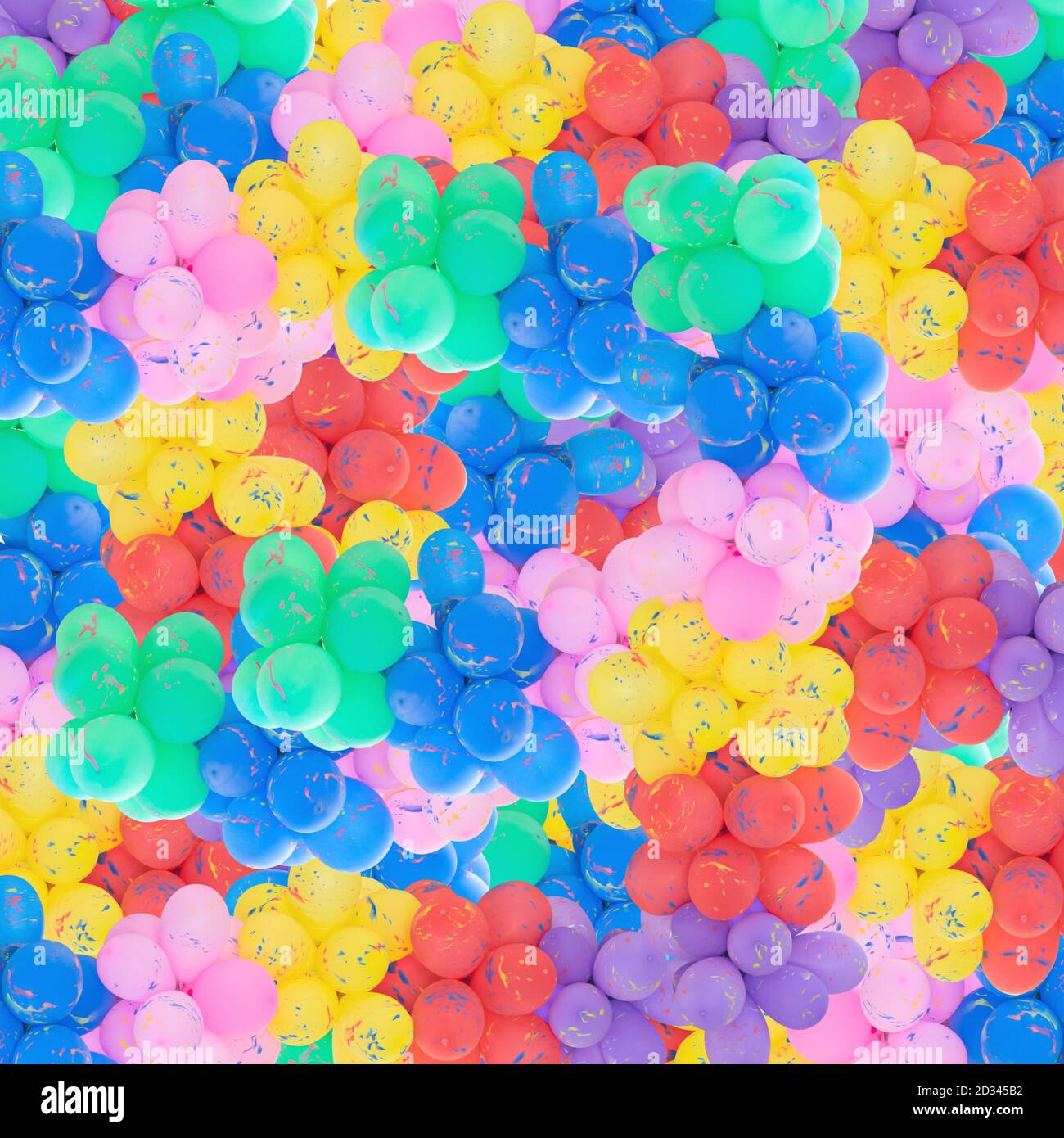 Groupe de ballons multicolores pour la décoration dans les célébrations de divers jours importants fond texturé. Banque D'Images