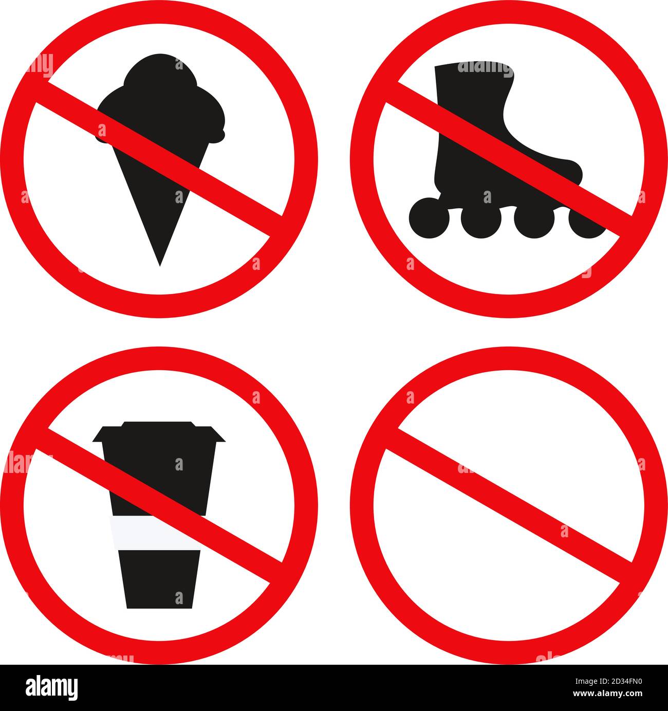 Panneaux de restriction d'interdiction. Isolé sur un fond blanc. Illustration vectorielle Illustration de Vecteur