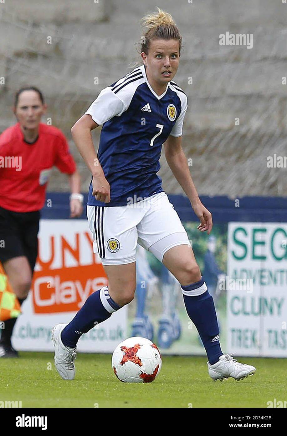 Hayley Lauder féminin d'Écosse pendant le match du défi international au parc Stark, Kirkcaldy.APPUYEZ SUR ASSOCIATION photo.Date de la photo : vendredi 7 juillet 2017.Voir PA Story football Scotland Women.Le crédit photo devrait se lire : Jeff Holmes/PA Wire.RESTRICTIONS : l'utilisation est soumise à des restrictions.Usage éditorial uniquement.Utilisation commerciale uniquement avec l'accord écrit préalable de la Scottish FA. Banque D'Images