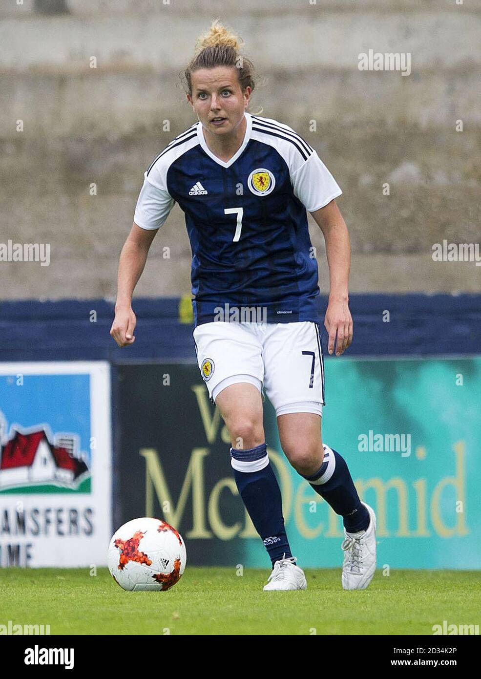 Hayley Lauder féminin d'Écosse pendant le match du défi international au parc Stark, Kirkcaldy.APPUYEZ SUR ASSOCIATION photo.Date de la photo : vendredi 7 juillet 2017.Voir PA Story football Scotland Women.Le crédit photo devrait se lire : Jeff Holmes/PA Wire.RESTRICTIONS : l'utilisation est soumise à des restrictions.Usage éditorial uniquement.Utilisation commerciale uniquement avec l'accord écrit préalable de la Scottish FA. Banque D'Images