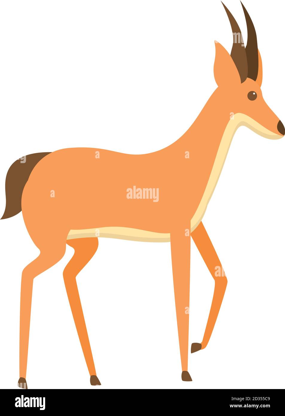 Icône de la gazelle Springbok. Dessin animé de l'icône représentant un vecteur gazelle de Springbok pour la conception de sites Web isolée sur fond blanc Illustration de Vecteur