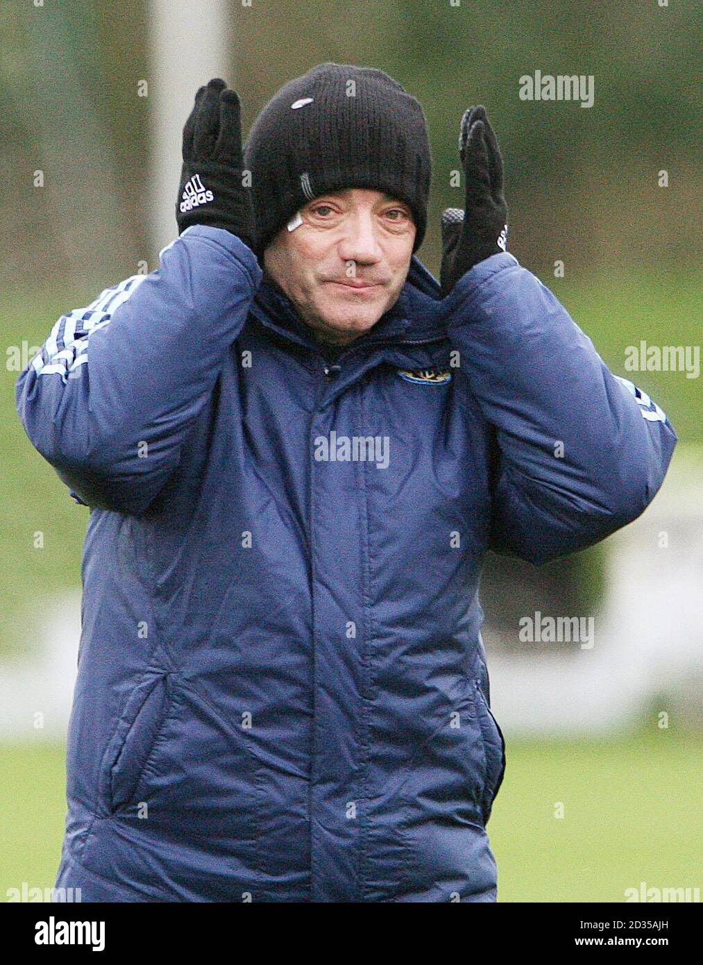 Kevin Keegan, directeur de Newcastle United, lors d'une séance de formation à Longbenton. Banque D'Images