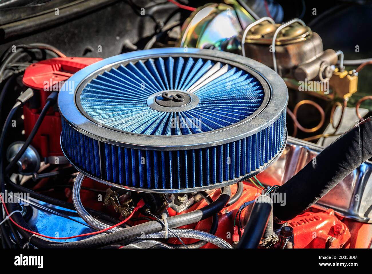 ULSTEINVIK, NORVÈGE - 2018 MAI 25. Moteur d'une voiture de sport classique Banque D'Images