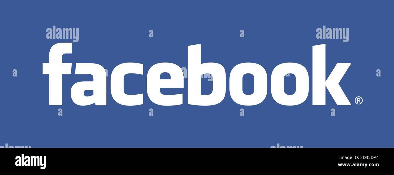 Vue générale d'un logo Facebook. Banque D'Images