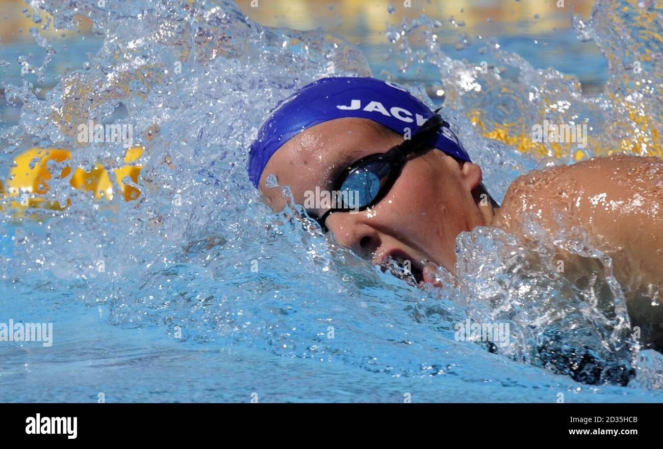 La nageuse britannique Joanne Jackson pendant la chaleur Freestyle de 400 m féminin lors des Championnats du monde de natation de la FINA à Rome, en Italie. Banque D'Images