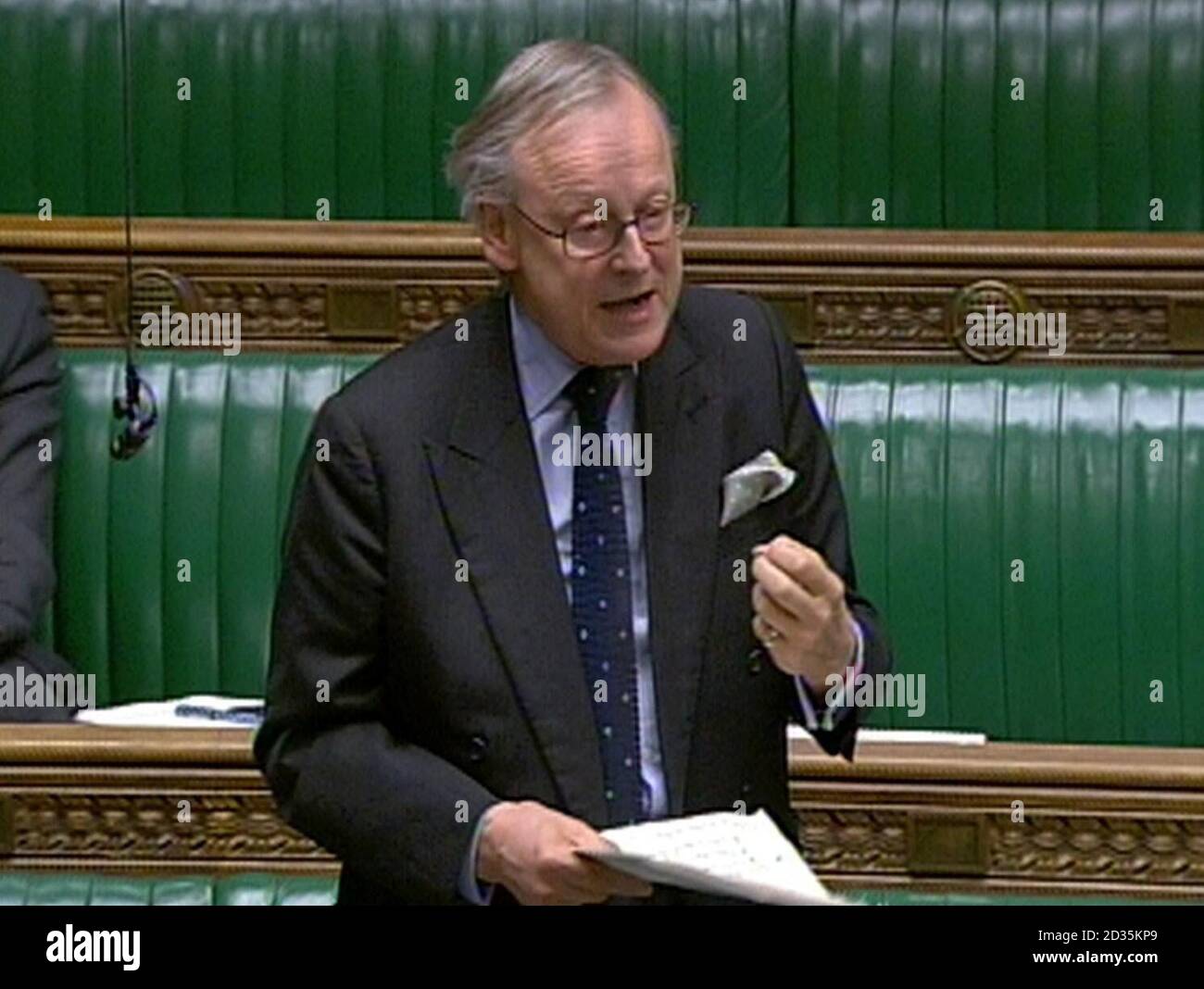 John Gummer, député, lors du débat sur le projet de loi sur la réforme constitutionnelle et la gouvernance à la Chambre des communes, dans le centre de Londres. Banque D'Images
