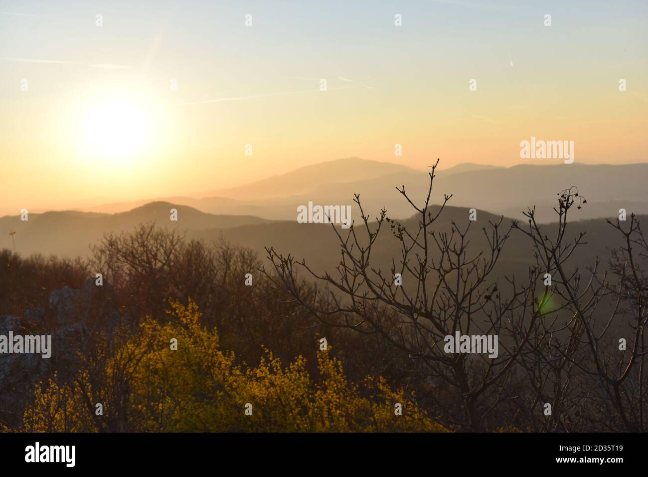 Prendre des photos avant le coucher du soleil sur 3 endroits diferents en Croatie Banque D'Images