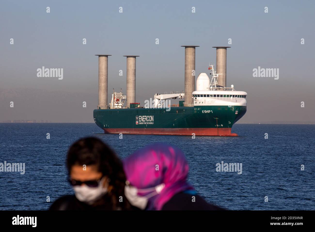 Le E-Ship 1 avec technologie de l'énergie éolienne, propriété de la société allemande Enercon, qui est un géant mondial dans le secteur de l'énergie éolienne. Banque D'Images