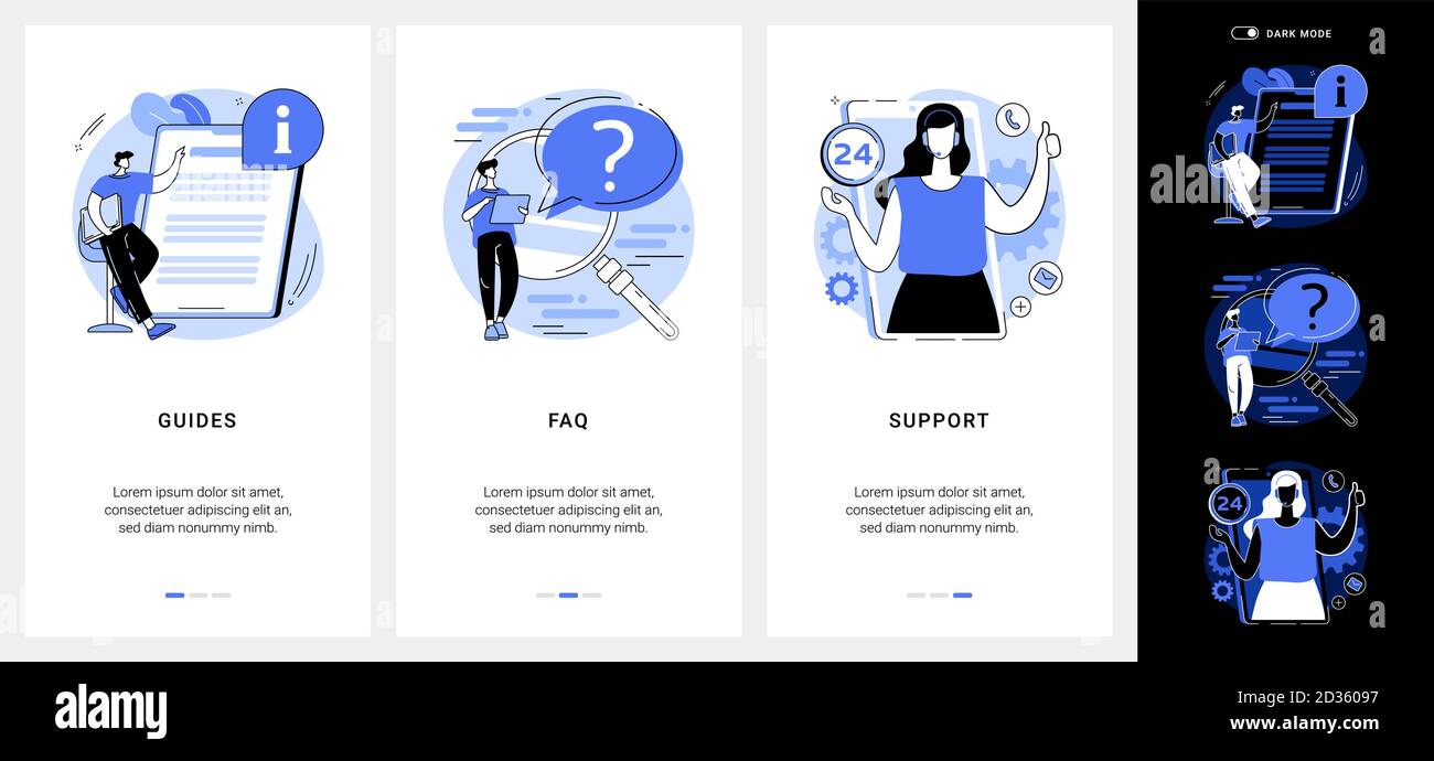 Kit d'interface utilisateur de l'application mobile de la barre de menus du site Web. Illustration de Vecteur