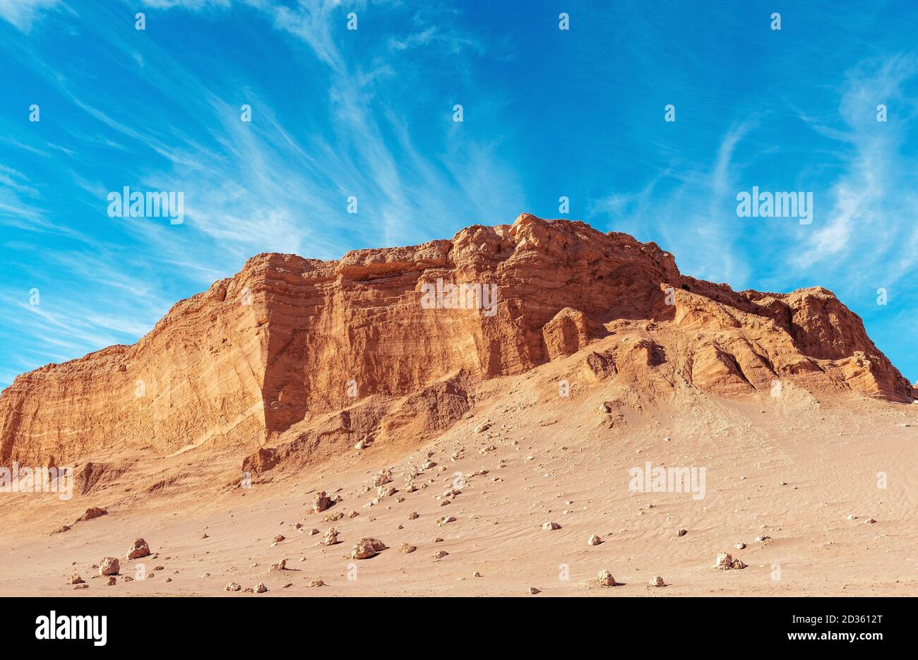 La formation rocheuse de l'amphithéâtre, vallée de la Lune, désert d'Atacama, Chili. Banque D'Images