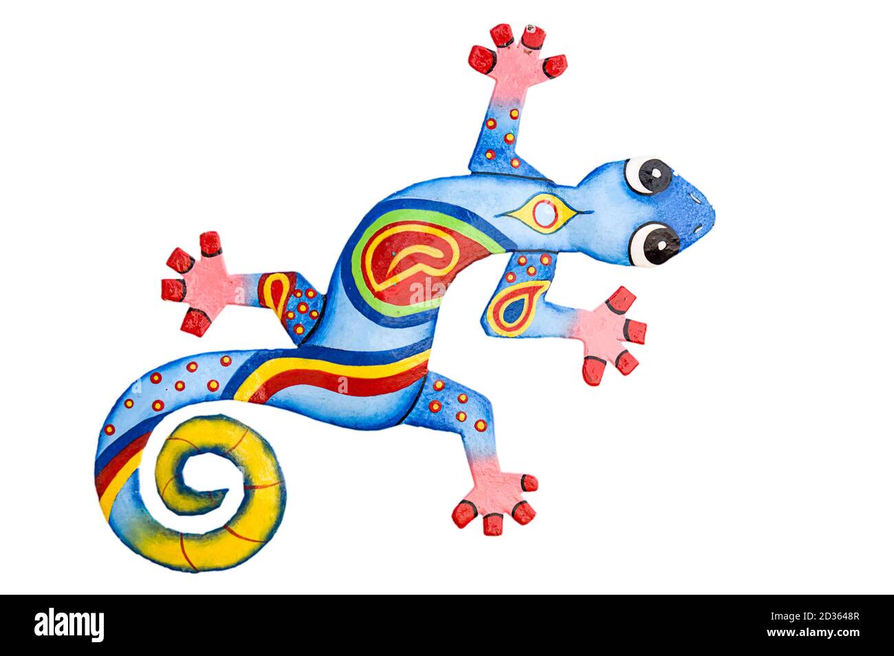 Magnifique dessin d'une salamandre colorée sur fond blanc Banque D'Images