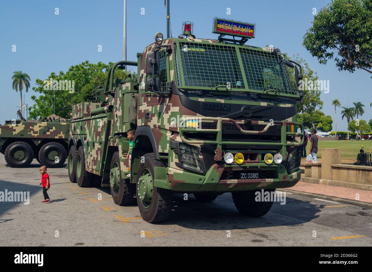 Georgetown, Penang/Malaysia - Fév 29 2020: Véhicule militaire de Malaisie pendant l'exposition Armée de Malaisie. Banque D'Images