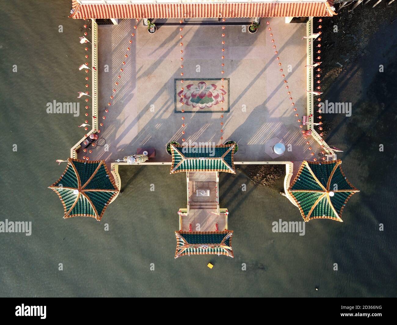 Vue aérienne ombre de l'architecture Hean Boo Thean temple. Banque D'Images