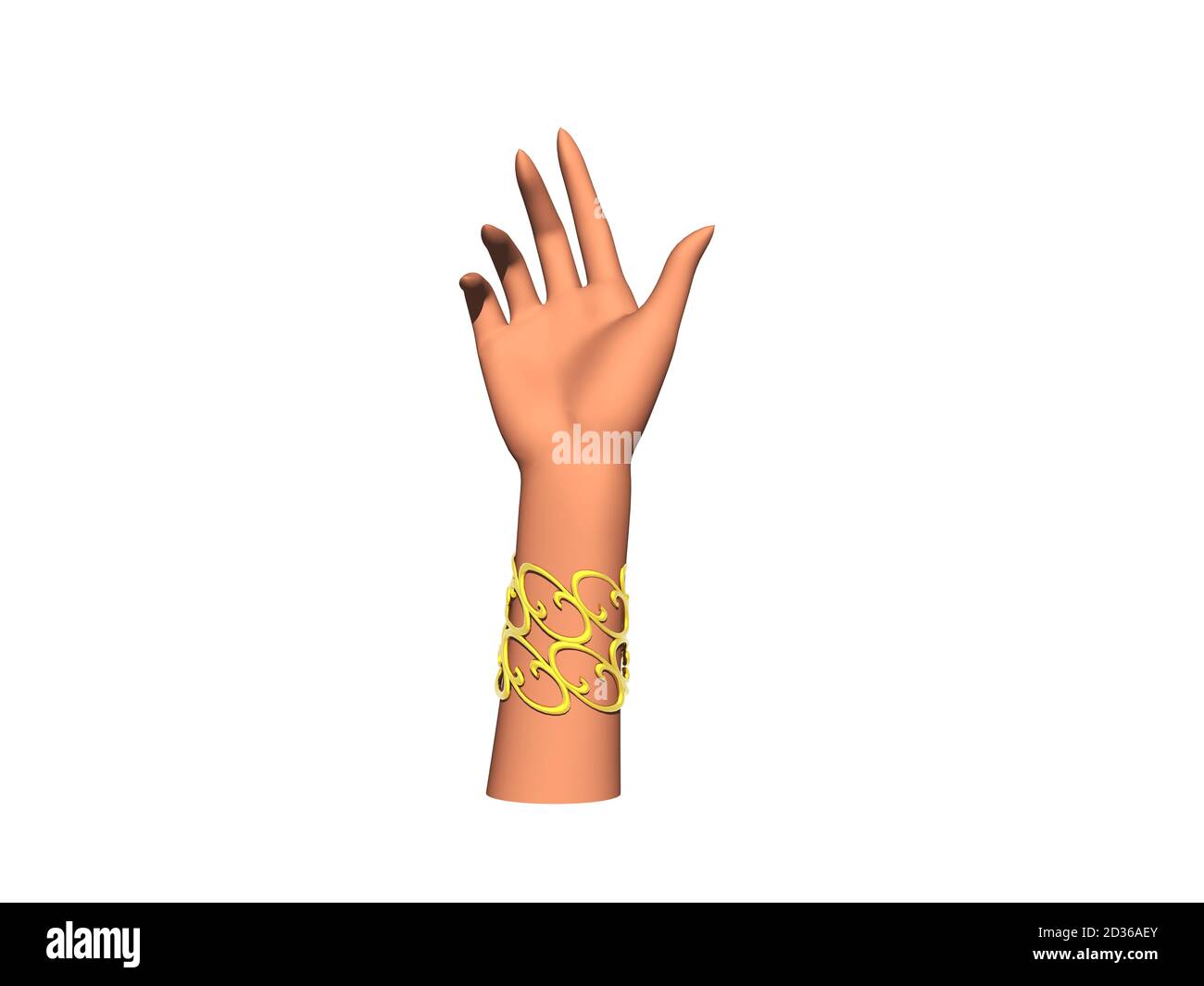 Bras de femme avec les doigts écartés et accrochés avec des bijoux Banque D'Images Bras de femme avec les doigts écartés et accrochés avec des bijoux Banque D'Images