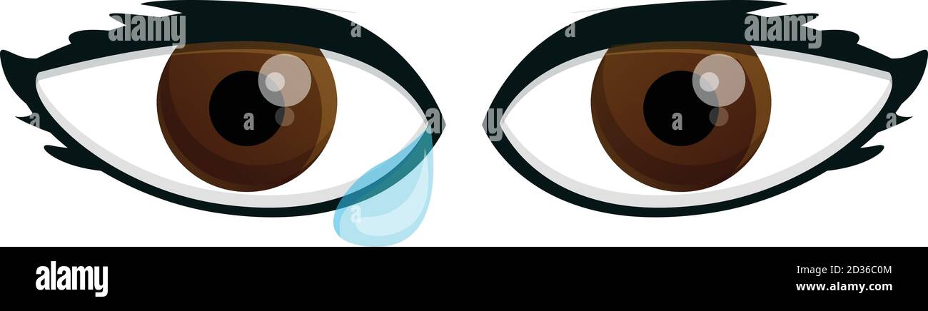 Icône de cri des yeux. Dessin animé des yeux pleurer icône de vecteur pour la conception de Web isolée sur fond blanc Illustration de Vecteur