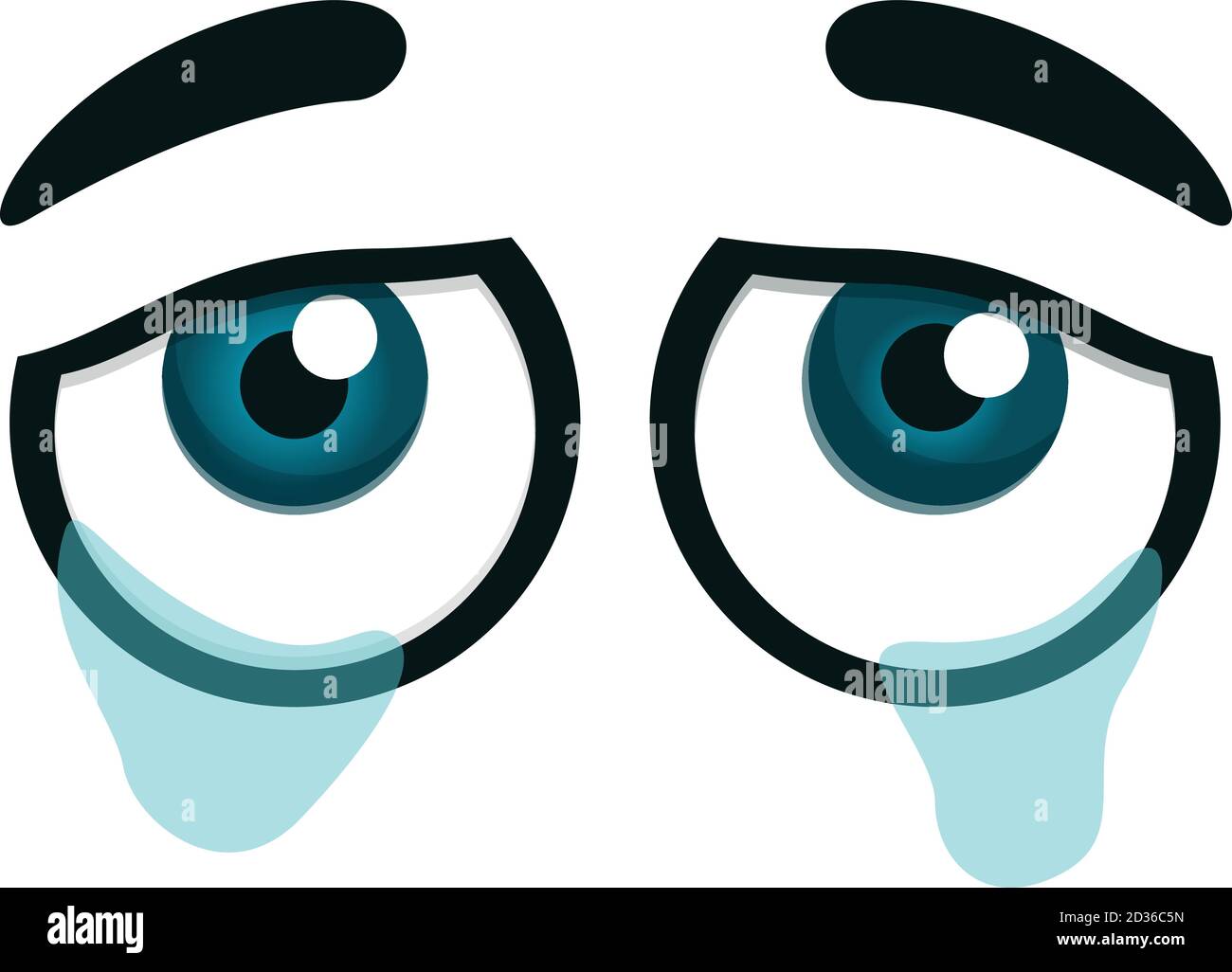 Icône pleurs yeux. Dessin animé de l'œil en pleurs icône de vecteur pour la conception de Web isolée sur fond blanc Illustration de Vecteur