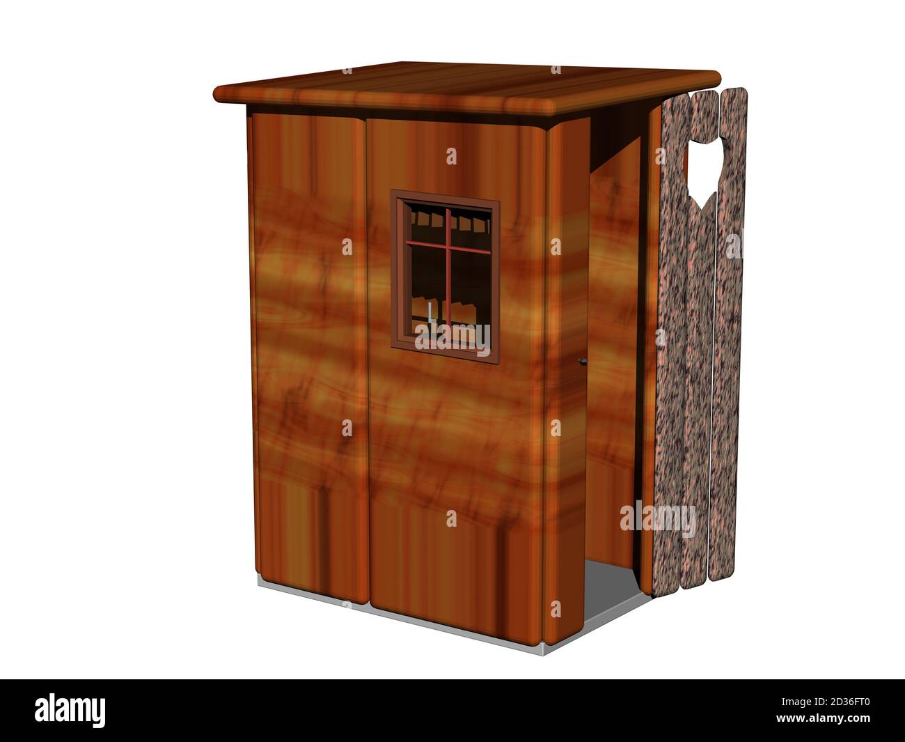 Toilettes de plomberie dans une cabane en bois dans le jardin Banque D'Images