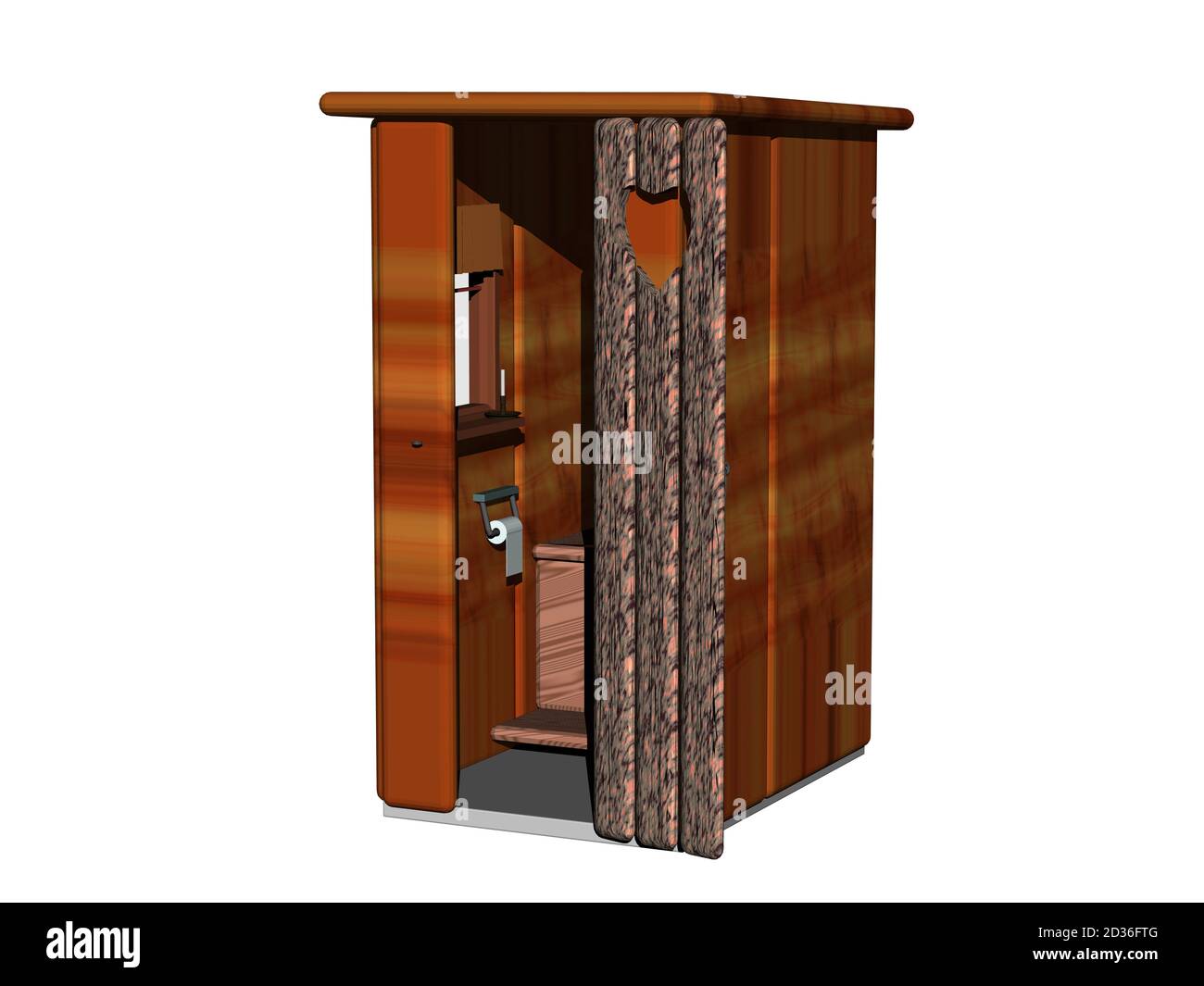 Toilettes de plomberie dans une cabane en bois dans le jardin Banque D'Images