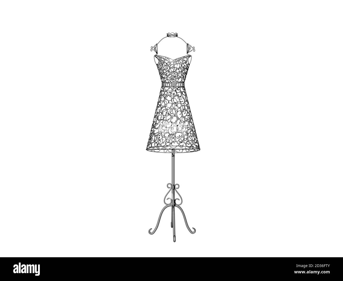 Le panier est métallique comme un porte-vêtements dans la salle de couture Banque D'Images