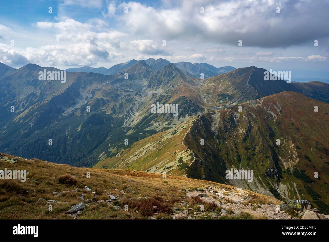 Chemin Ridge vers Hruby vrch. Tatras de l'Ouest. Banque D'Images