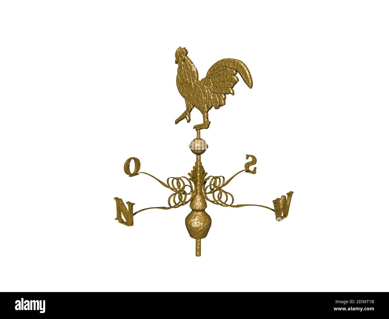 golden weathercock avec des flèches des directions du vent Banque D'Images