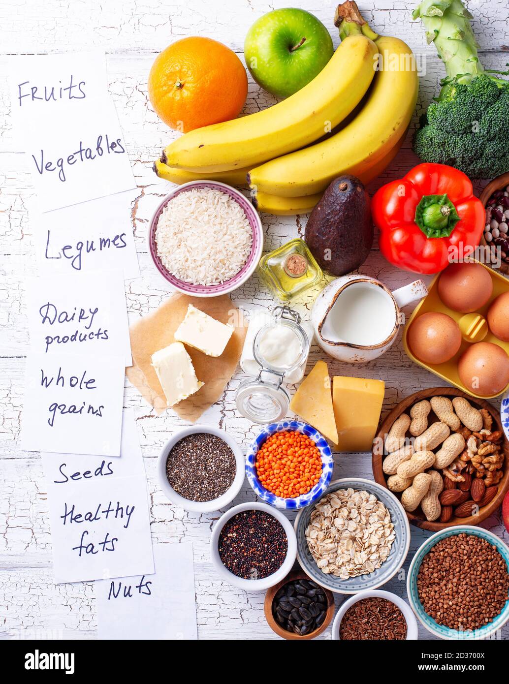 Ovo-lacto végétarien régime sain concept. Banque D'Images