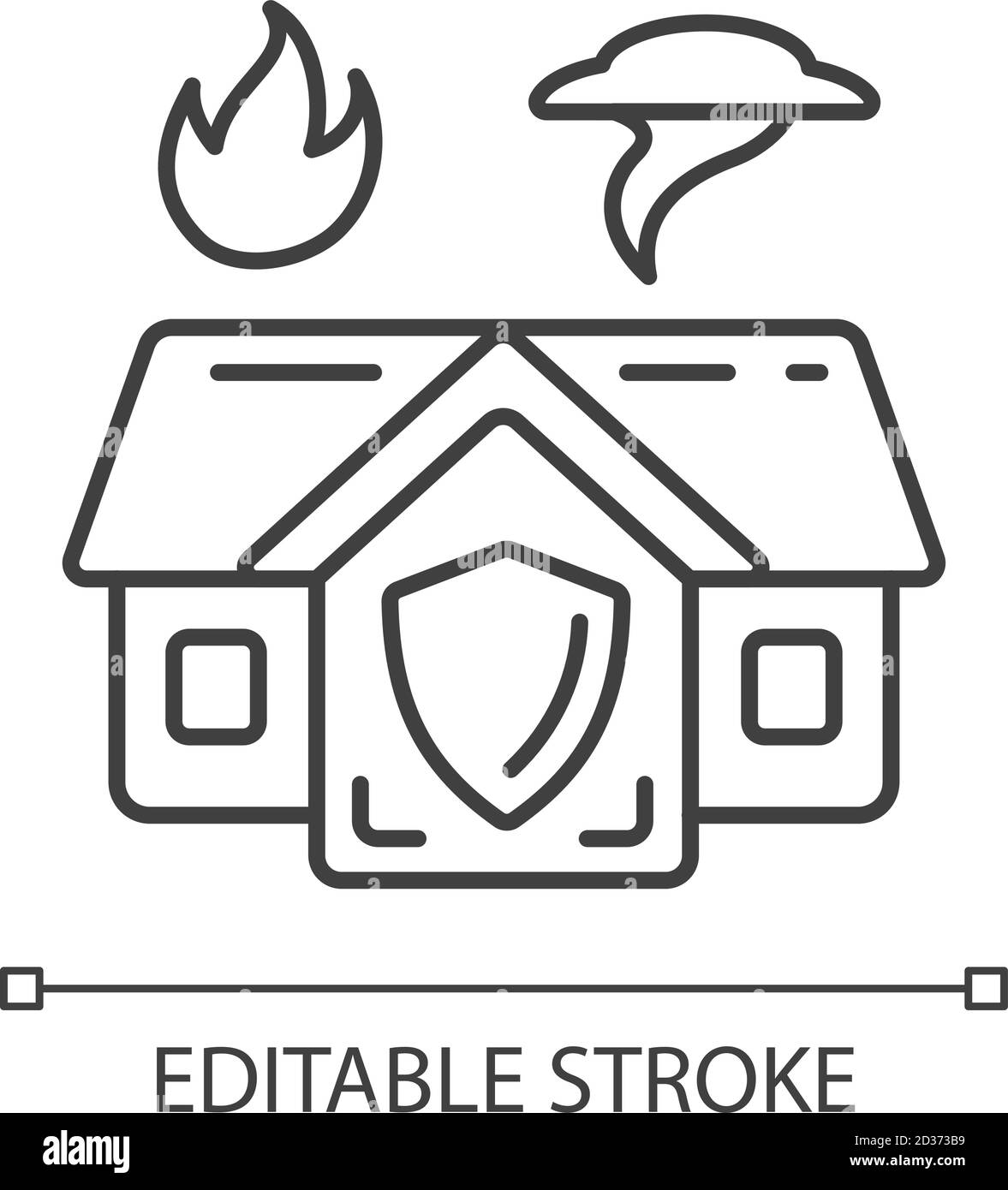 Icône linéaire d'abri d'urgence Illustration de Vecteur