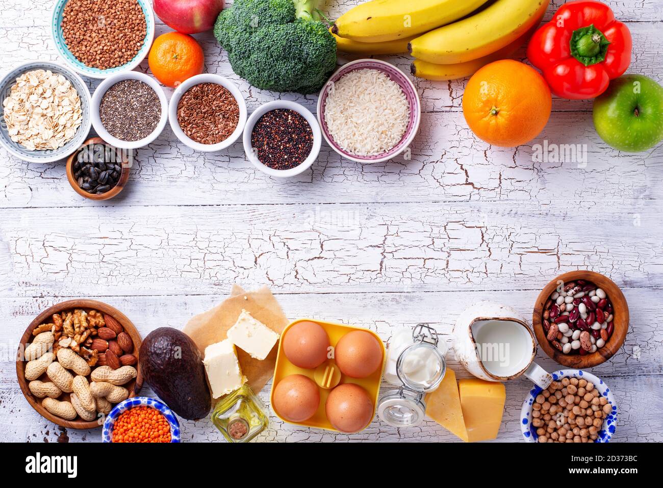 Ovo-lacto végétarien régime sain concept. Banque D'Images