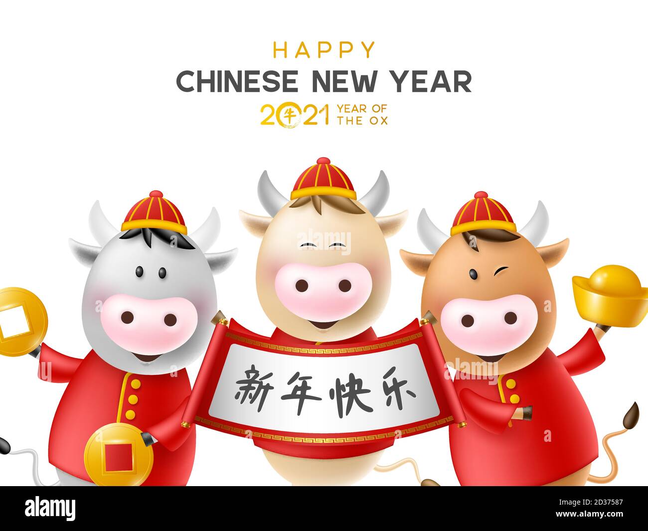 Carte de vœux du nouvel an chinois. Illustration de Vecteur