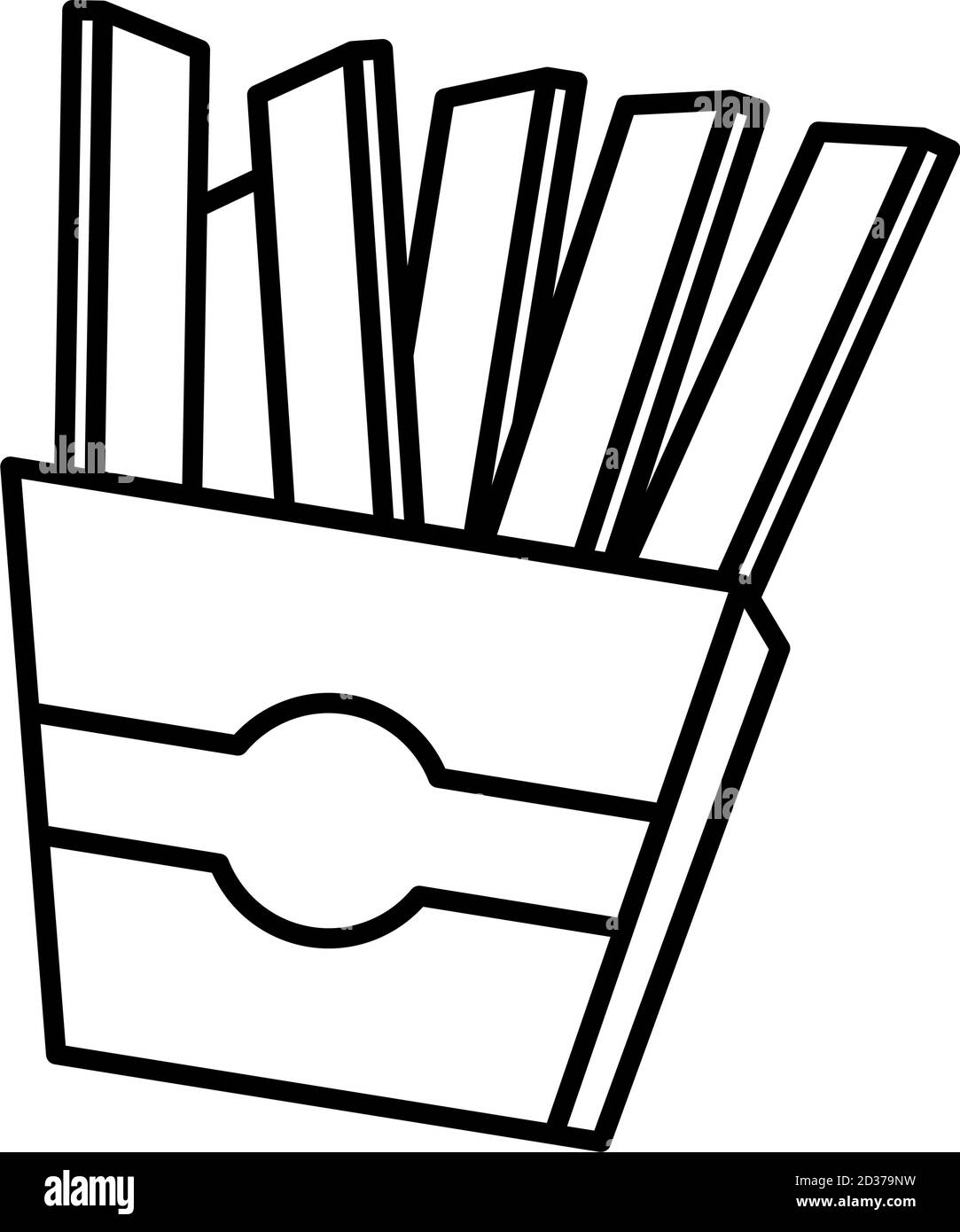 frites fast food pop art style comique, illustration vectorielle d'icône de ligne Illustration de Vecteur