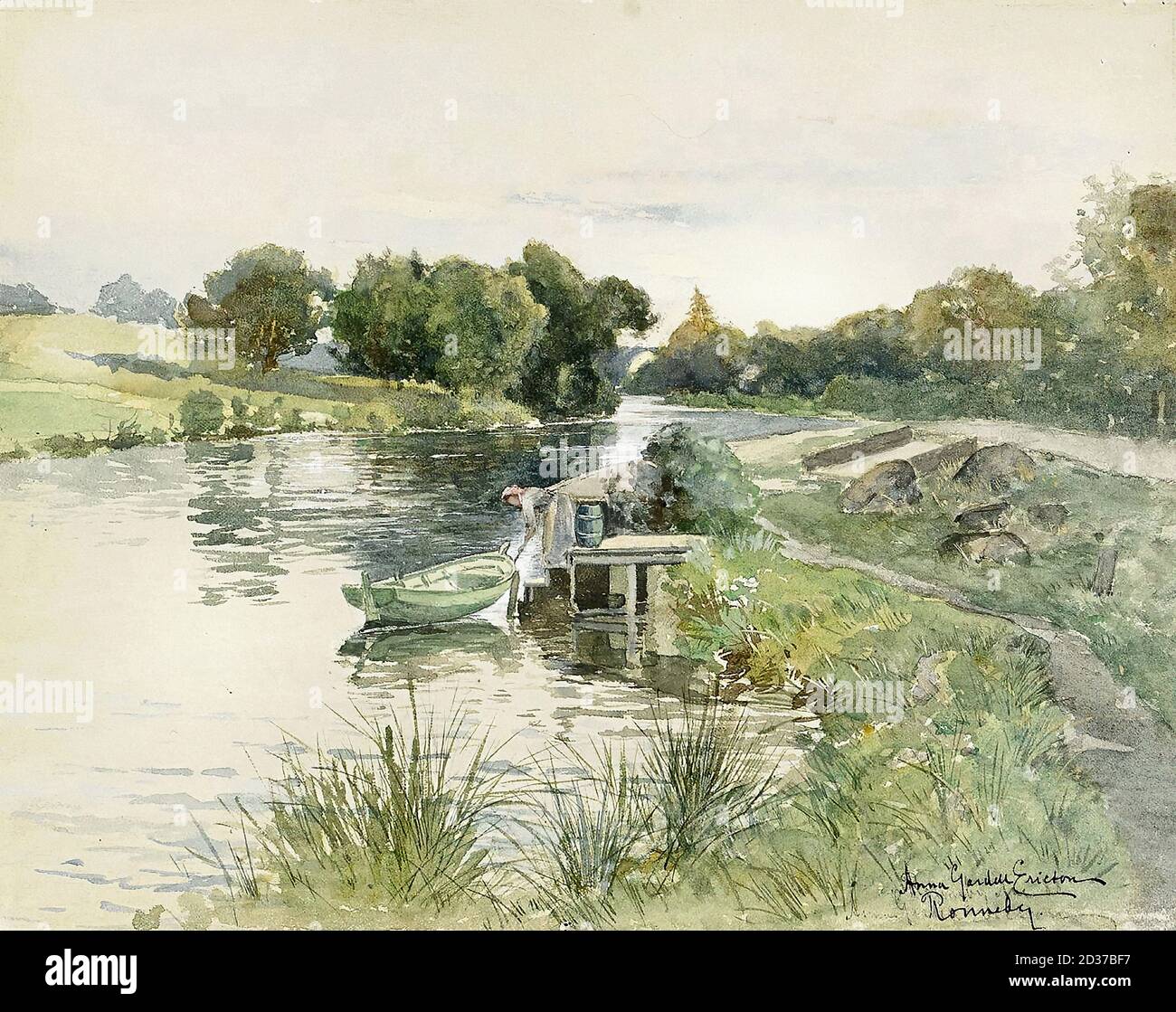 Gardell-Ericson Anna - Motiv från Ronneby - École suédoise - 19e siècle Banque D'Images