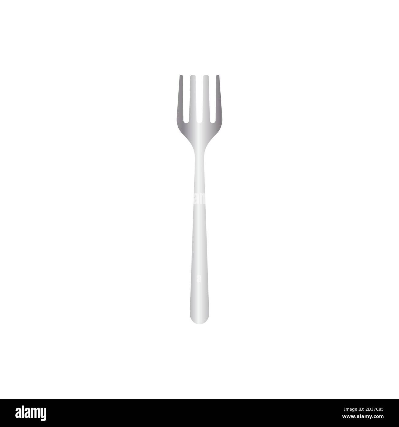 Illustration du vecteur de fourche métallique isoalté sur fond blanc. Convient à la maquette 3d réaliste. Couverts ou vaisselle en acier inoxydable. 30/35 Illustration de Vecteur