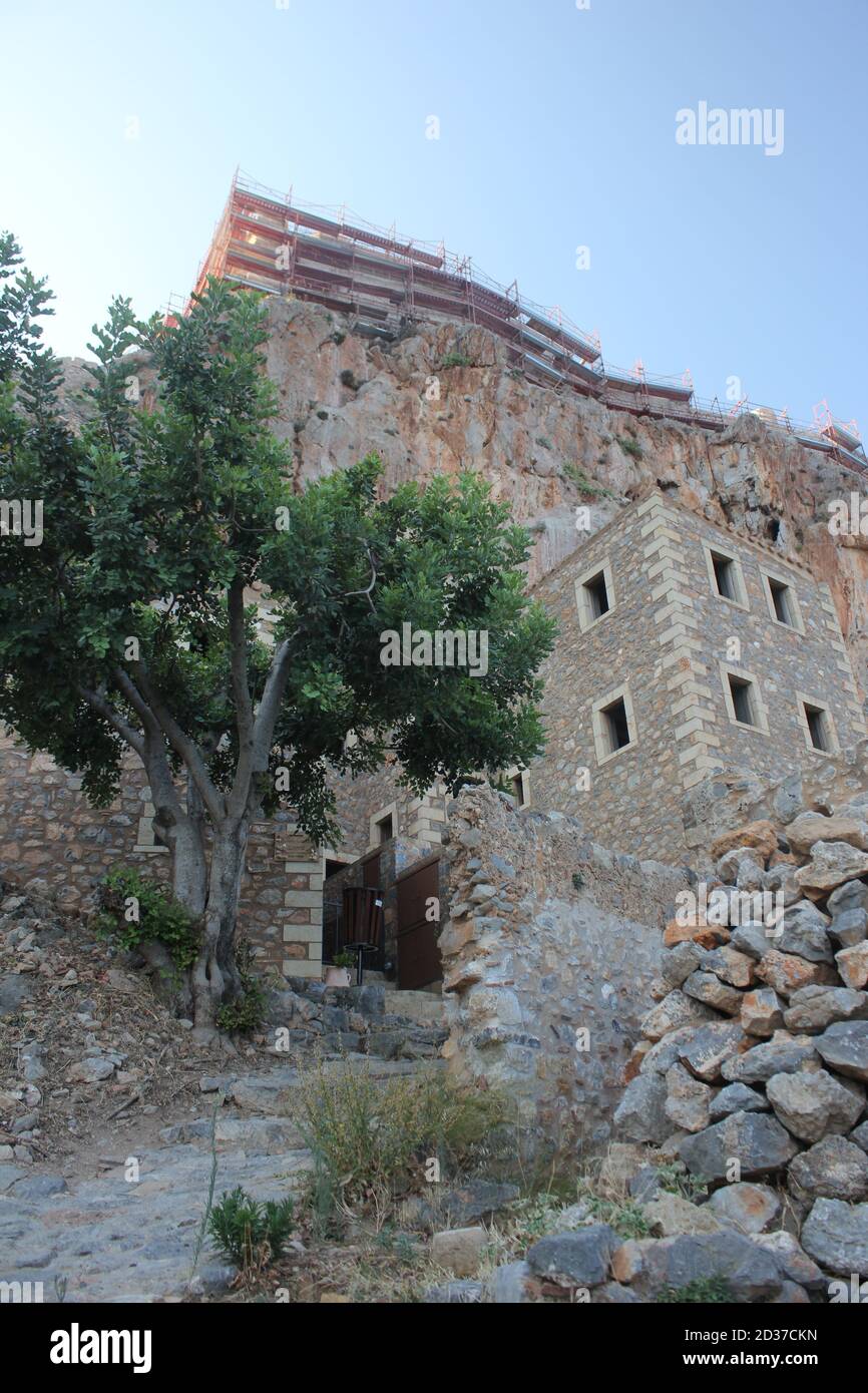 Monemvasia , village médiéval historique dans le sud du Péloponnèse , Grèce Banque D'Images