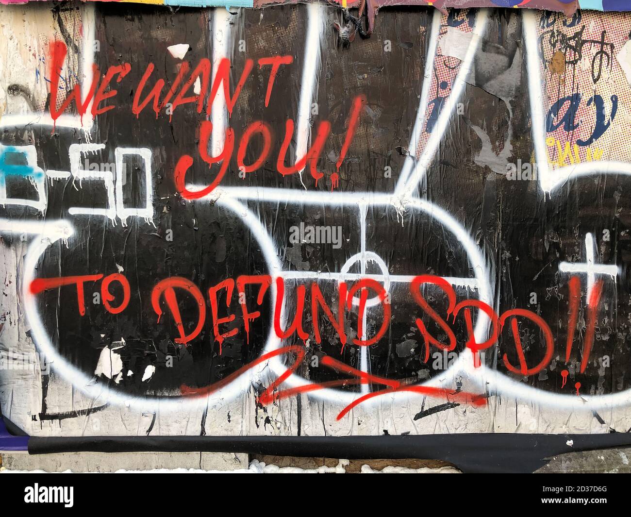 Seattle, États-Unis - 20 septembre 2020 : Graffiti dans le quartier de Pioneer Square tard dans la journée. Banque D'Images