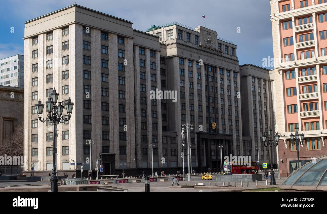 22 mars 2020, Moscou, Russie. La construction de la Douma d'Etat de la Fédération de Russie Banque D'Images