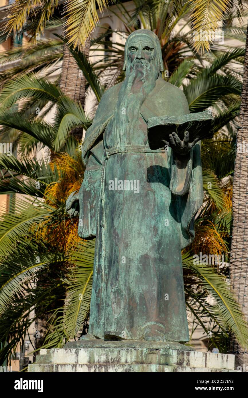 Ramon Llull, Horacio de Eguía, 1966, Bronce y piedra, Paseo de Sagrara, Palma, Majorque, Iles baléares, Espagne Banque D'Images