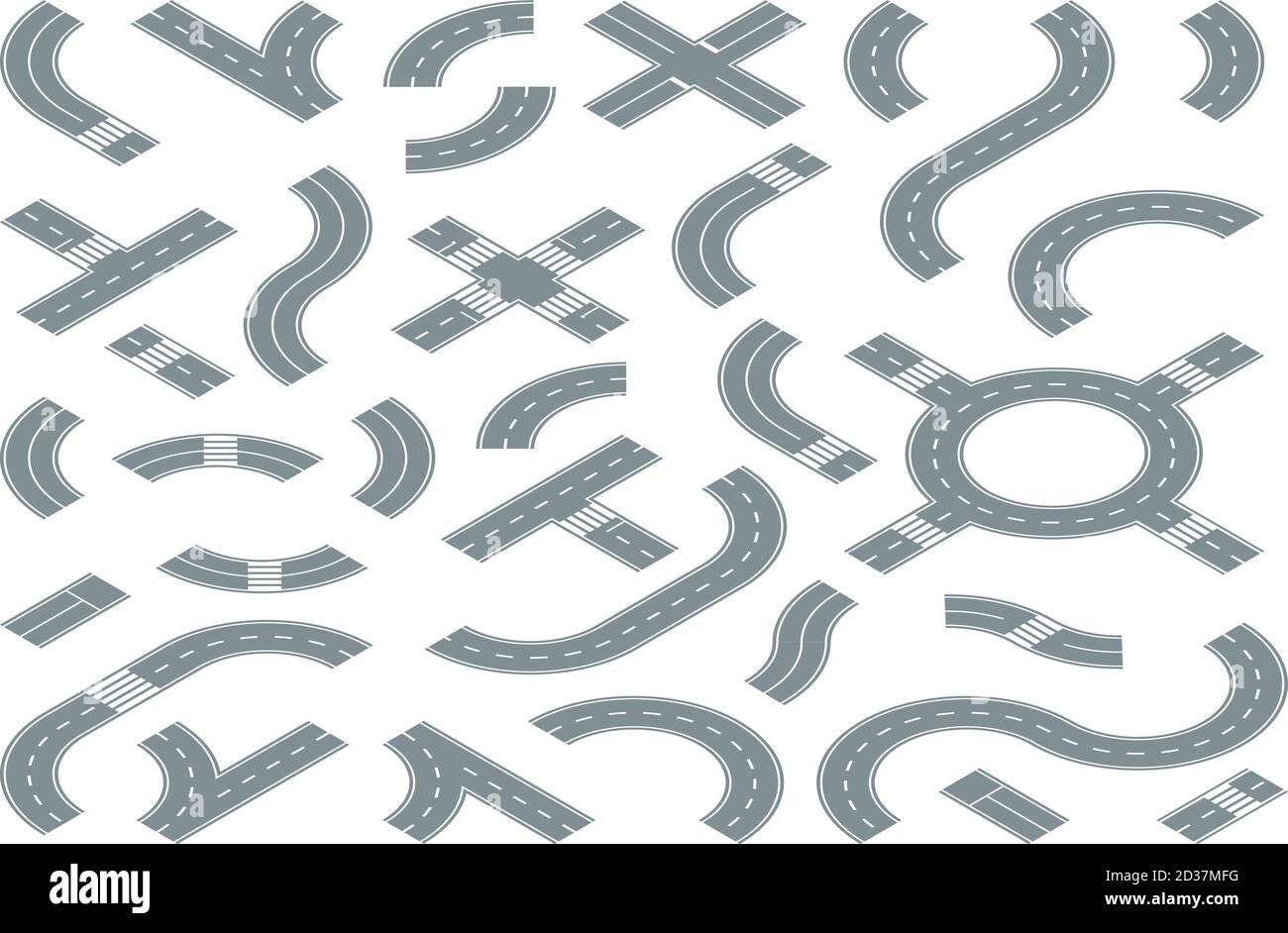 Route isométrique. Carte des rues le chemin de la ville forme le franchissement routier marquage circulaire des symboles de trajet vecteur de mouvement Illustration de Vecteur
