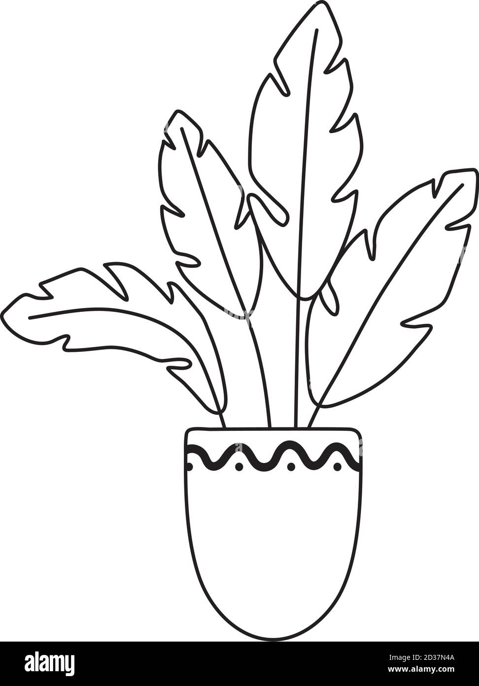 plantes en pot feuilles nature décoration isolé design blanc fond vecteur illustration Illustration de Vecteur