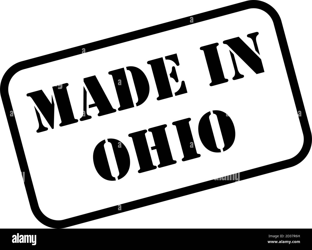 Fabriqué dans l'état de l'Ohio signe en caoutchouc style timbre vecteur Illustration de Vecteur