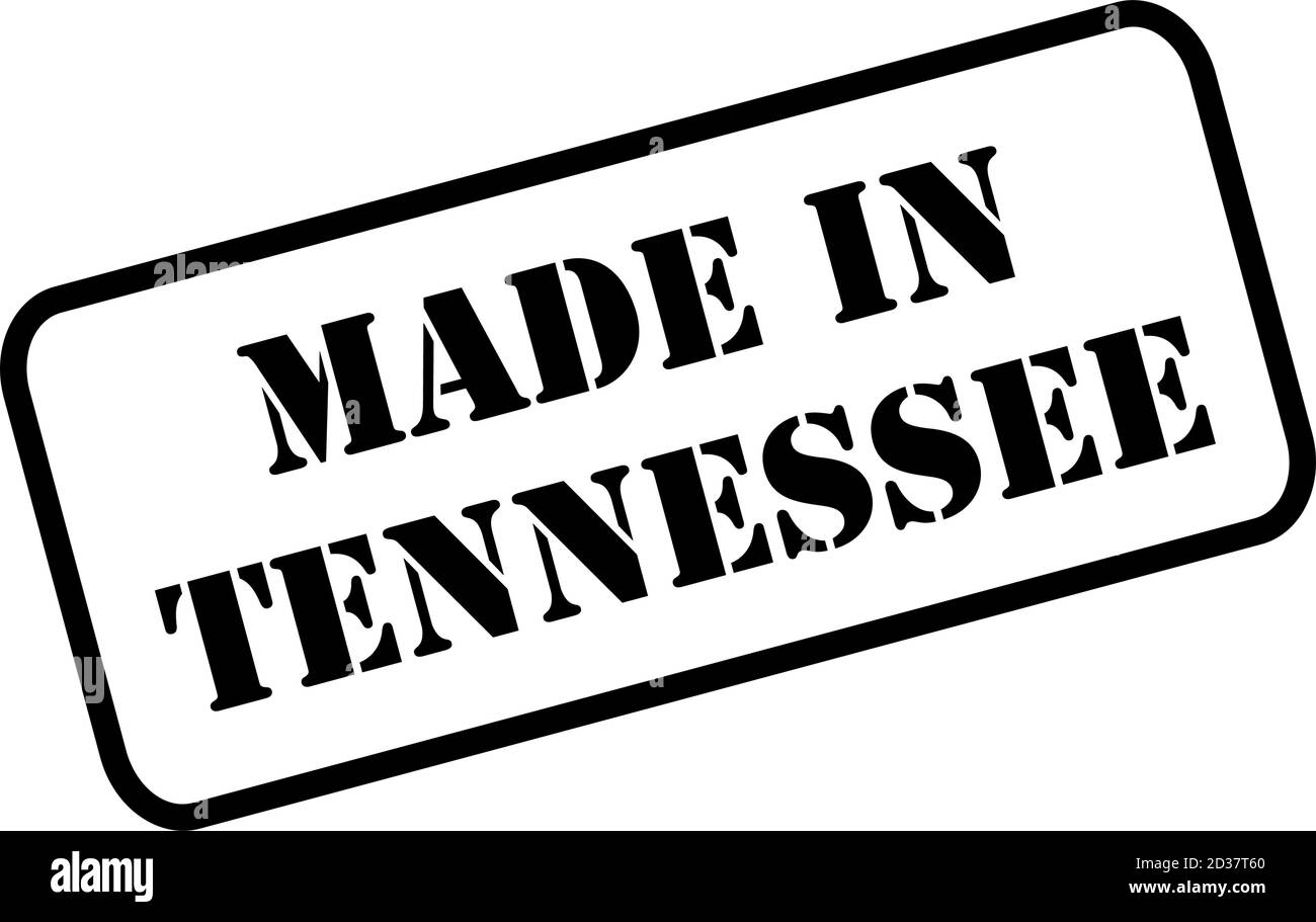 Fabriqué dans l'état du Tennessee signe en caoutchouc style timbre vecteur Illustration de Vecteur