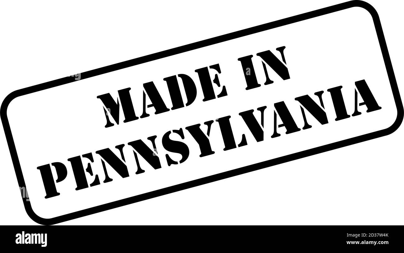 Fabriqué en Pennsylvania état signe en caoutchouc style timbre vecteur Illustration de Vecteur