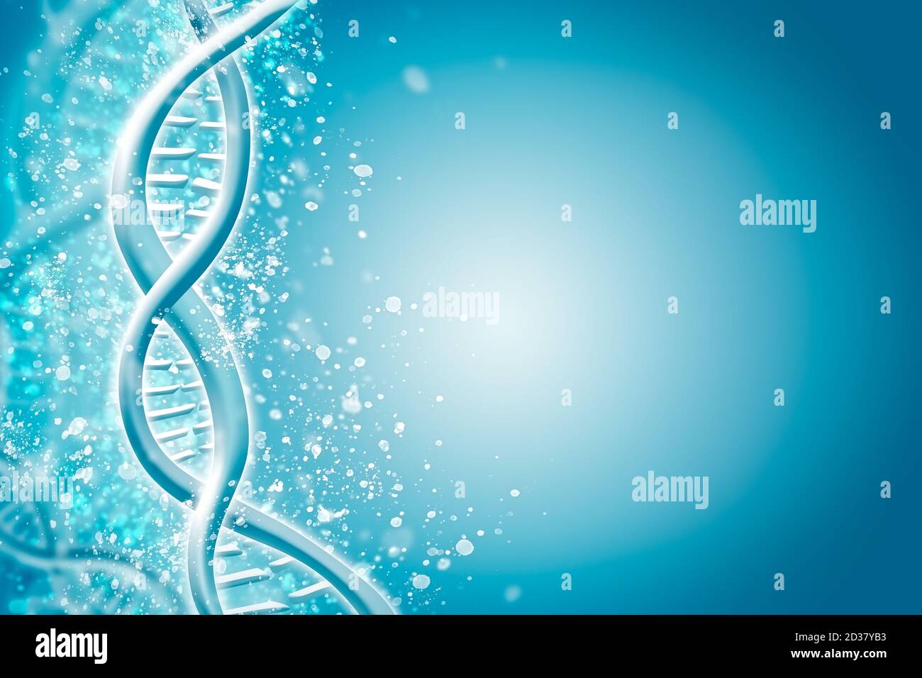 Double Helix DNA Chain Brilliant. Concept de la science, de la médecine et de la recherche Banque D'Images