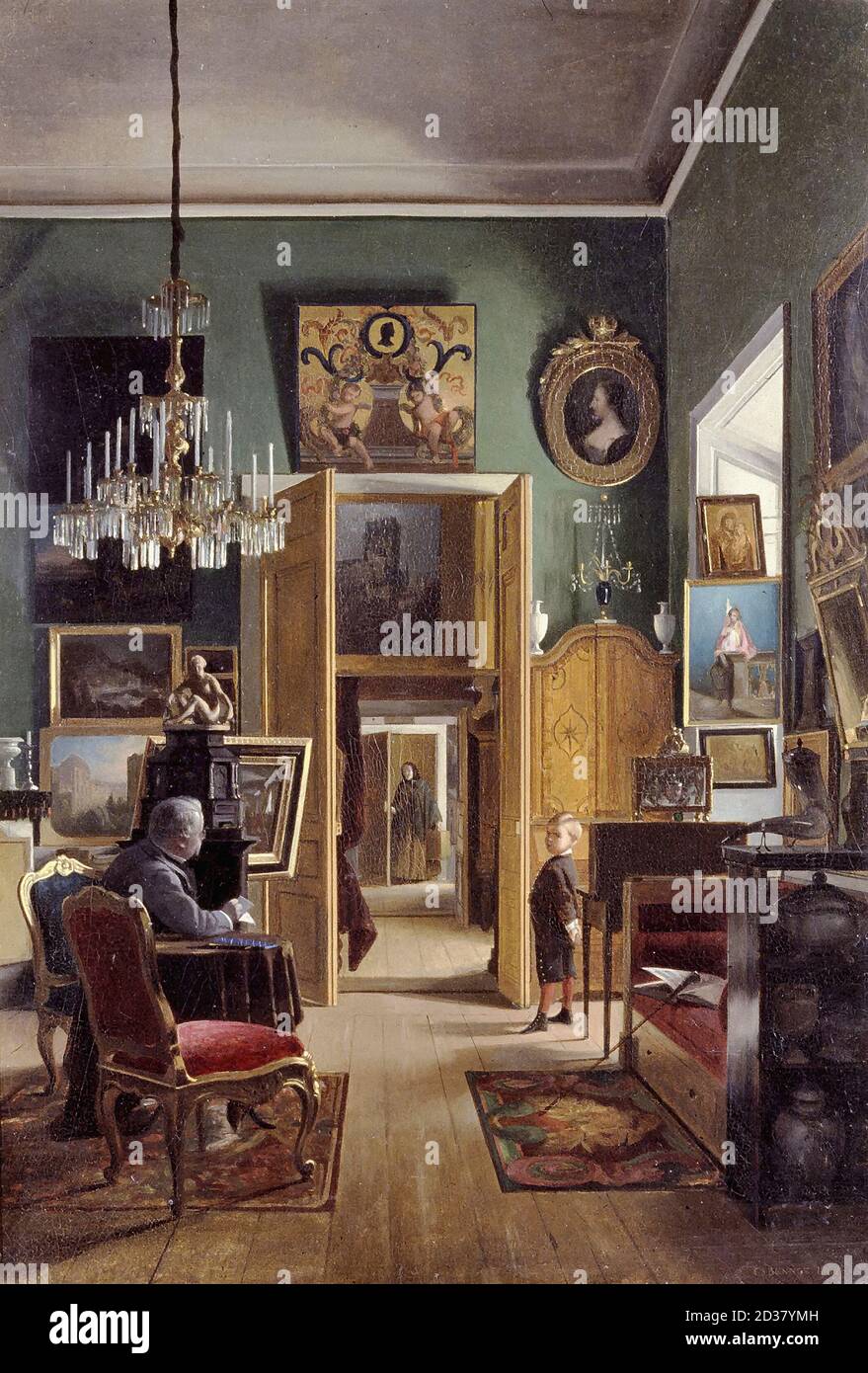 Bennett Carl Stefan - intérieur de la maison du peintre Stockholm - École suédoise - 19e siècle Banque D'Images