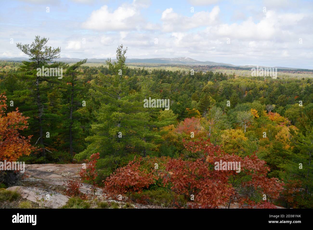 Vue sur le parc point Grondine, un parc indigène détenu et exploité par les Premières nations Odawa et Amikwa, près de Killarney, Ontario, Canada. Banque D'Images