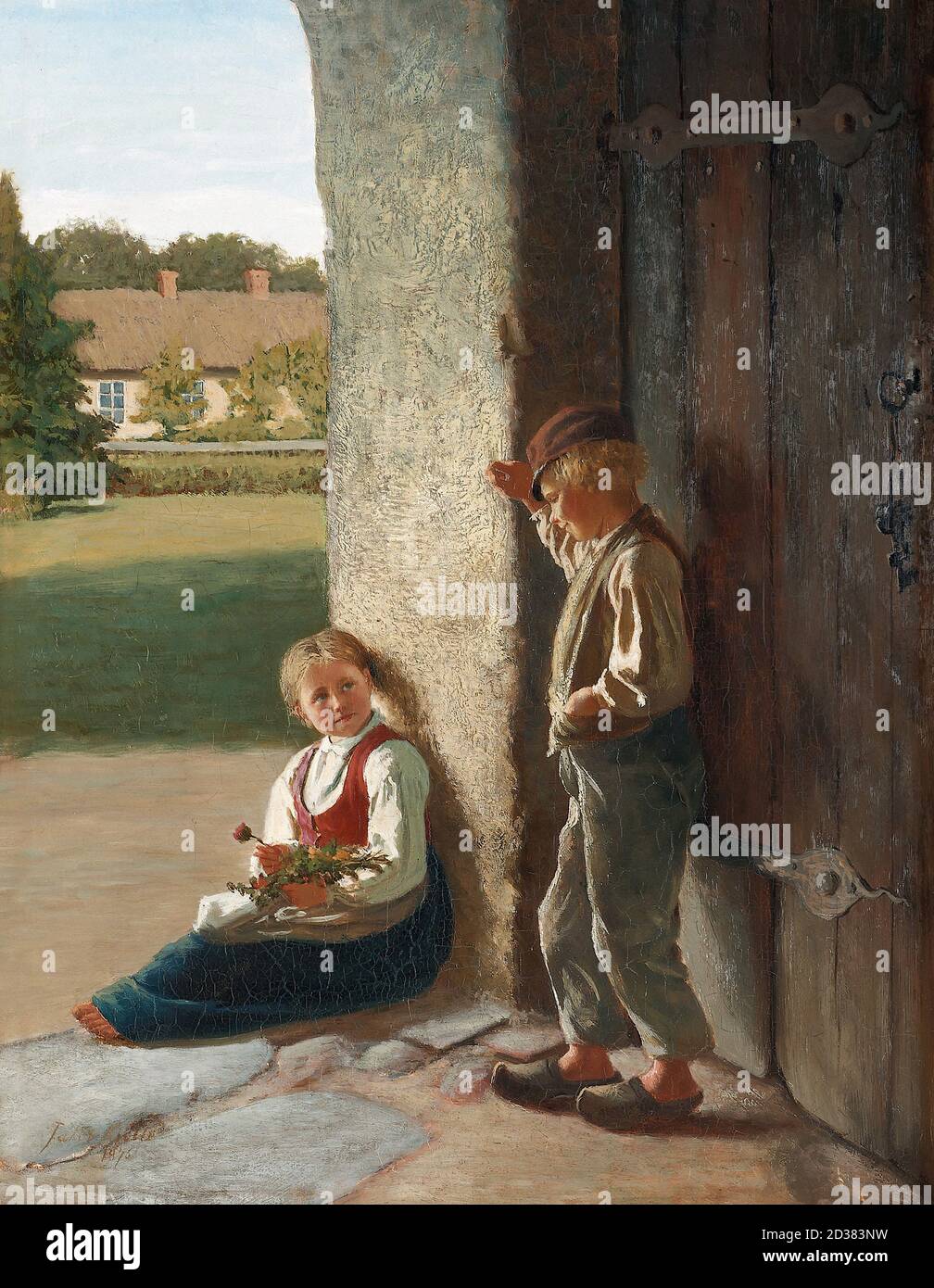 Kulle Jakob une conversation coeuràcoeur École suédoise 19e siècle Photo Stock Alamy