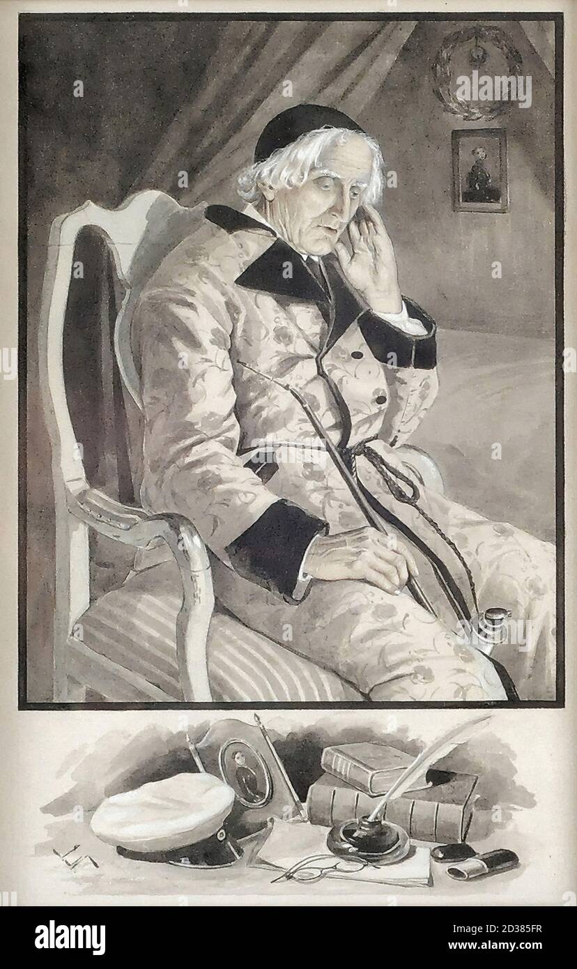 Nyström Jenny - Man Med Pipa - École suédoise - 19e siècle Banque D'Images