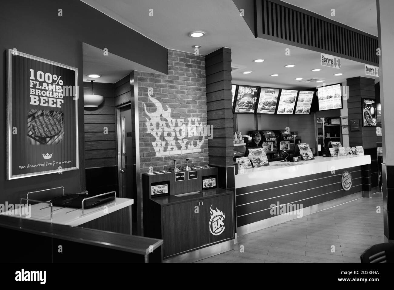 HUA HIN, THAÏLANDE - 25 FÉVRIER 2017 - intérieur du restaurant Burger King Banque D'Images