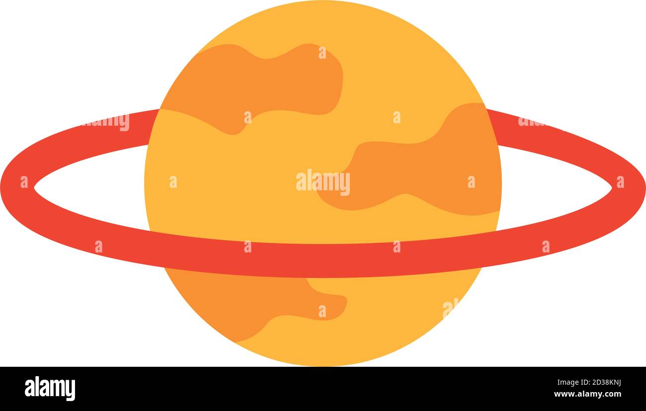 motif d'illustration vectoriel d'icône de style plat sphérique planet de saturn Illustration de Vecteur